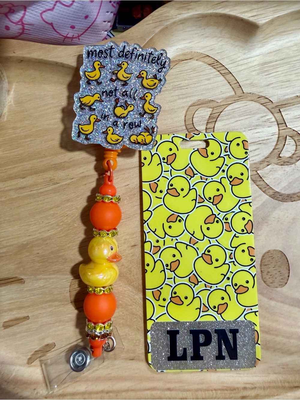 Yellow Duckling Badge Reel & LPN Badge Buddy